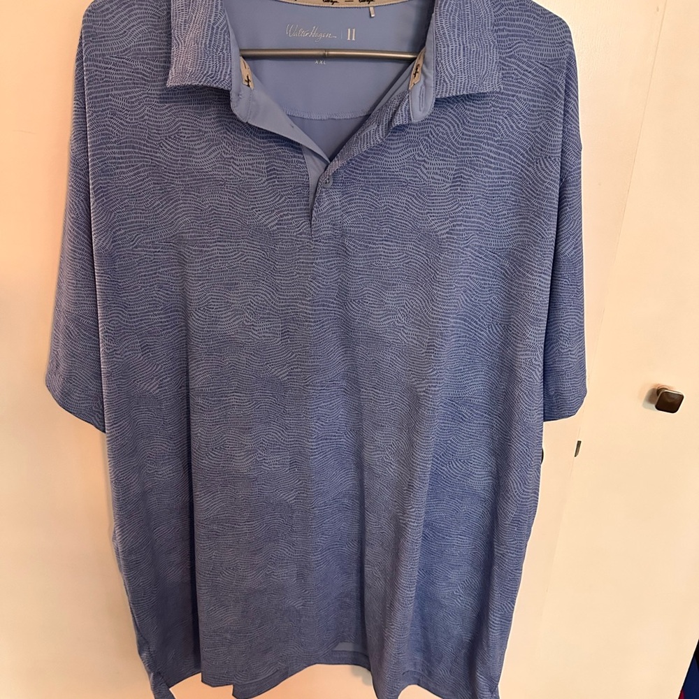 Walter Hagen Light Blue Wave-Texture Polo